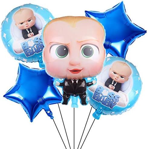 5PCS Baby Boss Foil Balloons For Kids Birthday Baby Shower Baby Boss Themed Party Decorations | Amazon (US)