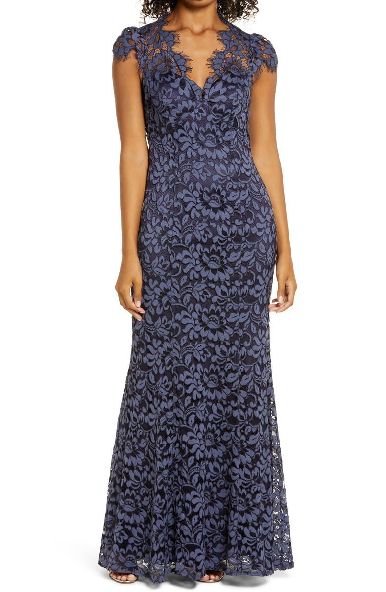 Embroidered Lace Trumpet Gown | Nordstrom