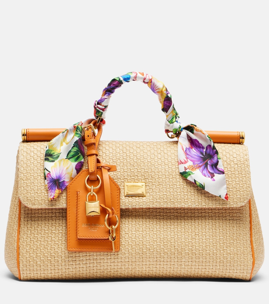 Dolce&Gabbana Sicily Small raffia top-handle bag | Mytheresa (US/CA)