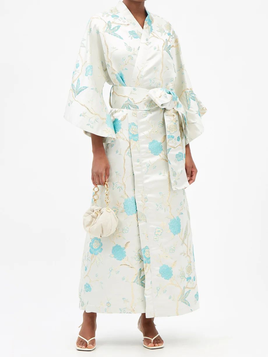 Jackie O floral-brocade satin coat | La Vie Style House | Matches (US)