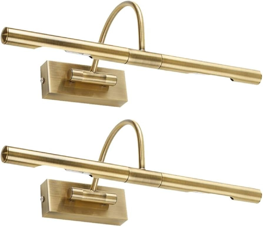Pair of - Modern Adjustable Antique Brass Living Room Display Lamp Twin Picture Wall Light - Main... | Amazon (UK)