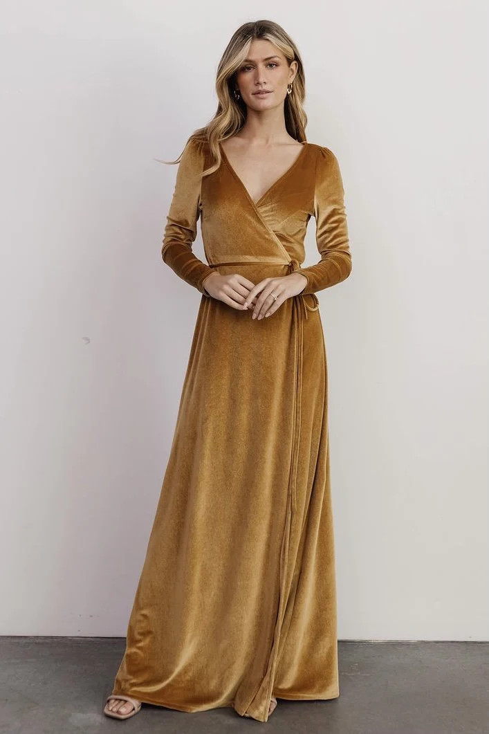 Esmerelda Velvet Wrap Maxi Dress | Baltic Born