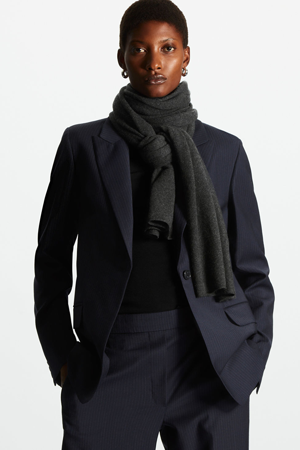 PURE CASHMERE SCARF - DARK GRAY - Scarves - COS | COS (US)