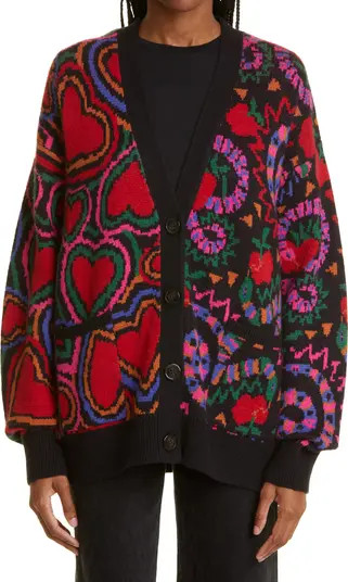 FARM Rio Mixed Rainbow Wild Hearts Snake Cardigan | Nordstrom | Nordstrom