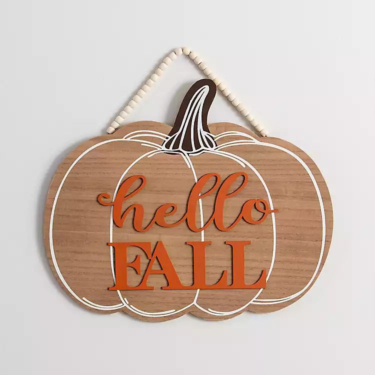 Hello Fall Pumpkin Wall Hanger | Kirkland's Home