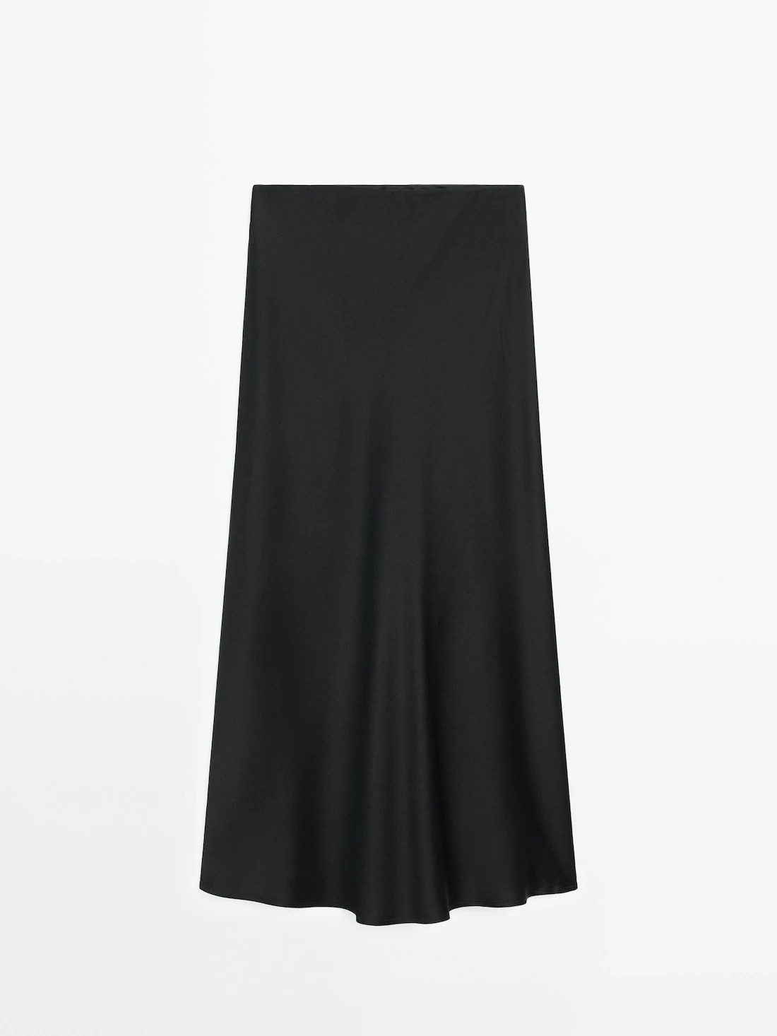 Satin midi skirt | Massimo Dutti US