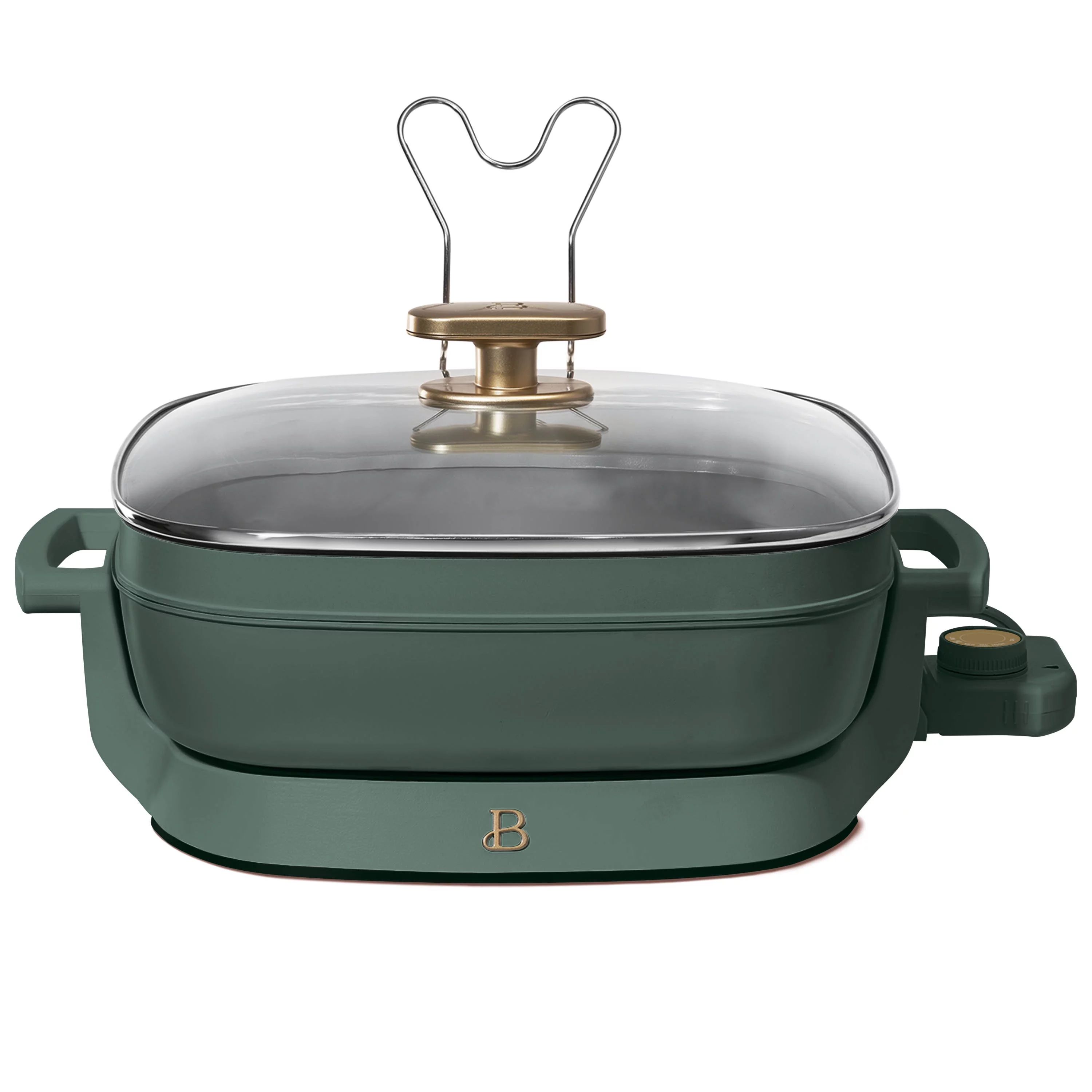 Beautiful 5 in 1 Electric Skillet - Expandable up to 7 Qt with Glass Lid, Thyme Green by Drew Bar... | Walmart (US)