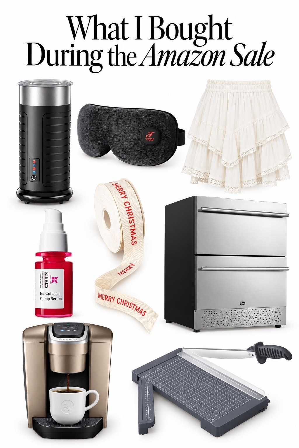 What I Bought During the Amazon Sale

A little beauty, a little home, and a head start on Christmas! These are my recent Amazon purchases—from a new coffee maker and milk frother to Christmas ribbon, a heated eye mask, and a few practical finds. Shop everything from my sale haul below.