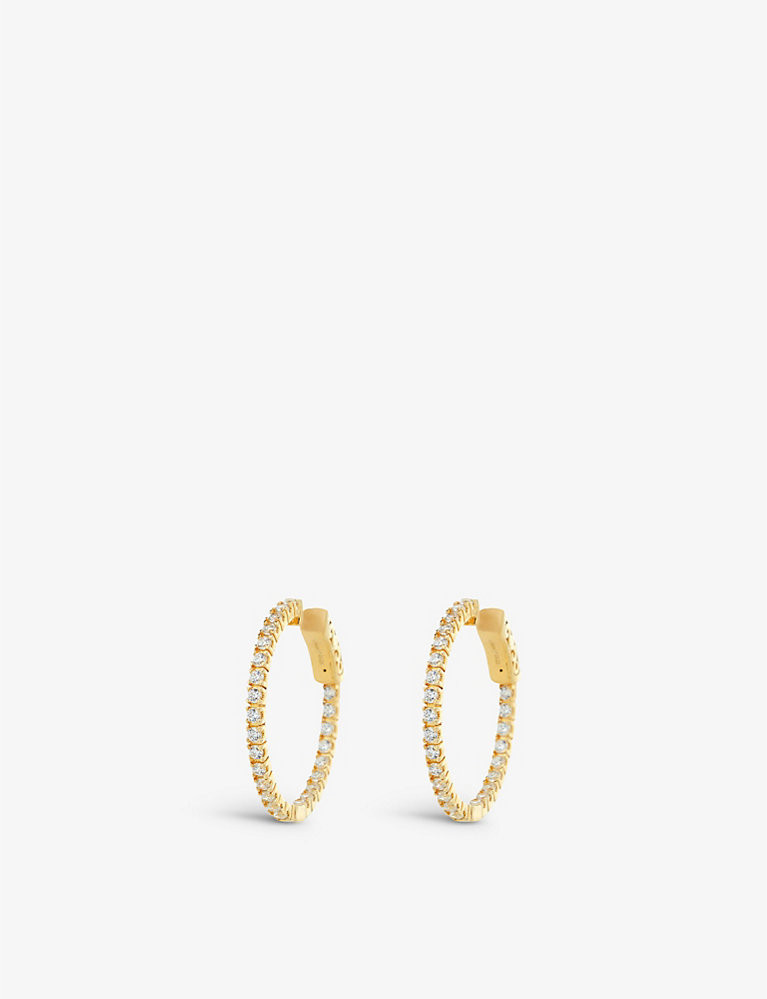 Cassia small yellow gold-plated vermeil sterling-silver hoop earrings | Selfridges