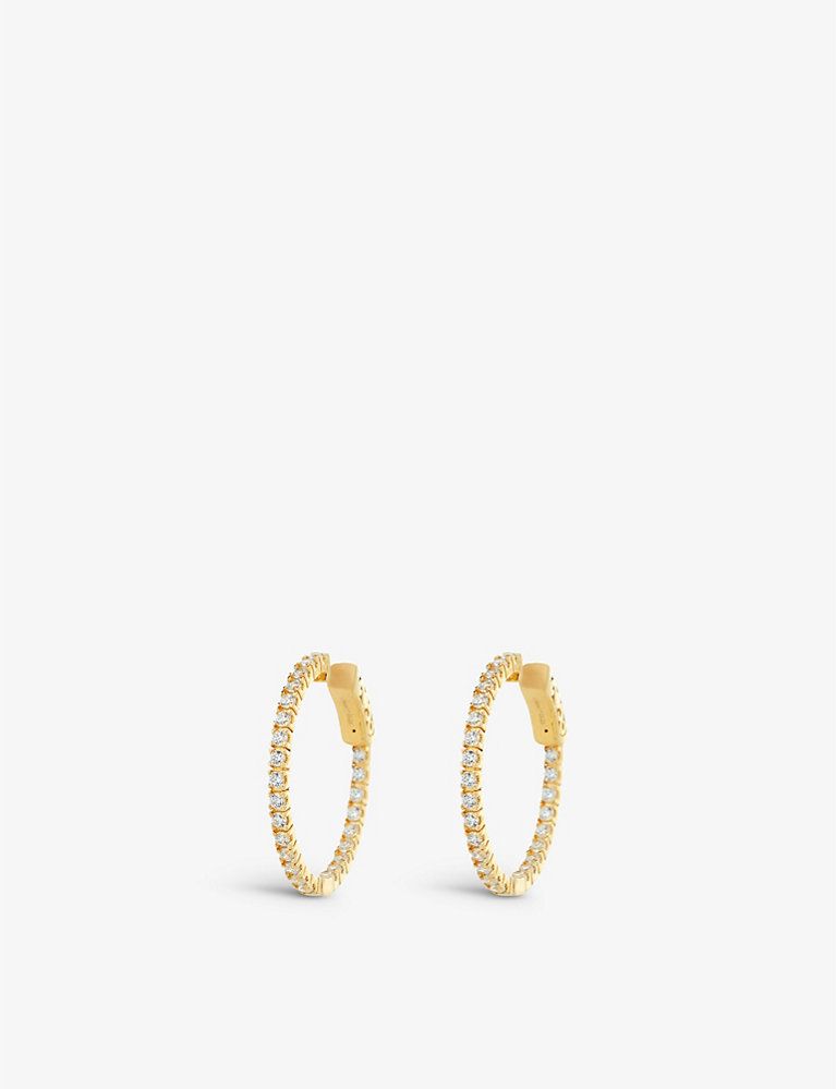 Cassia small yellow gold-plated vermeil sterling-silver hoop earrings | Selfridges
