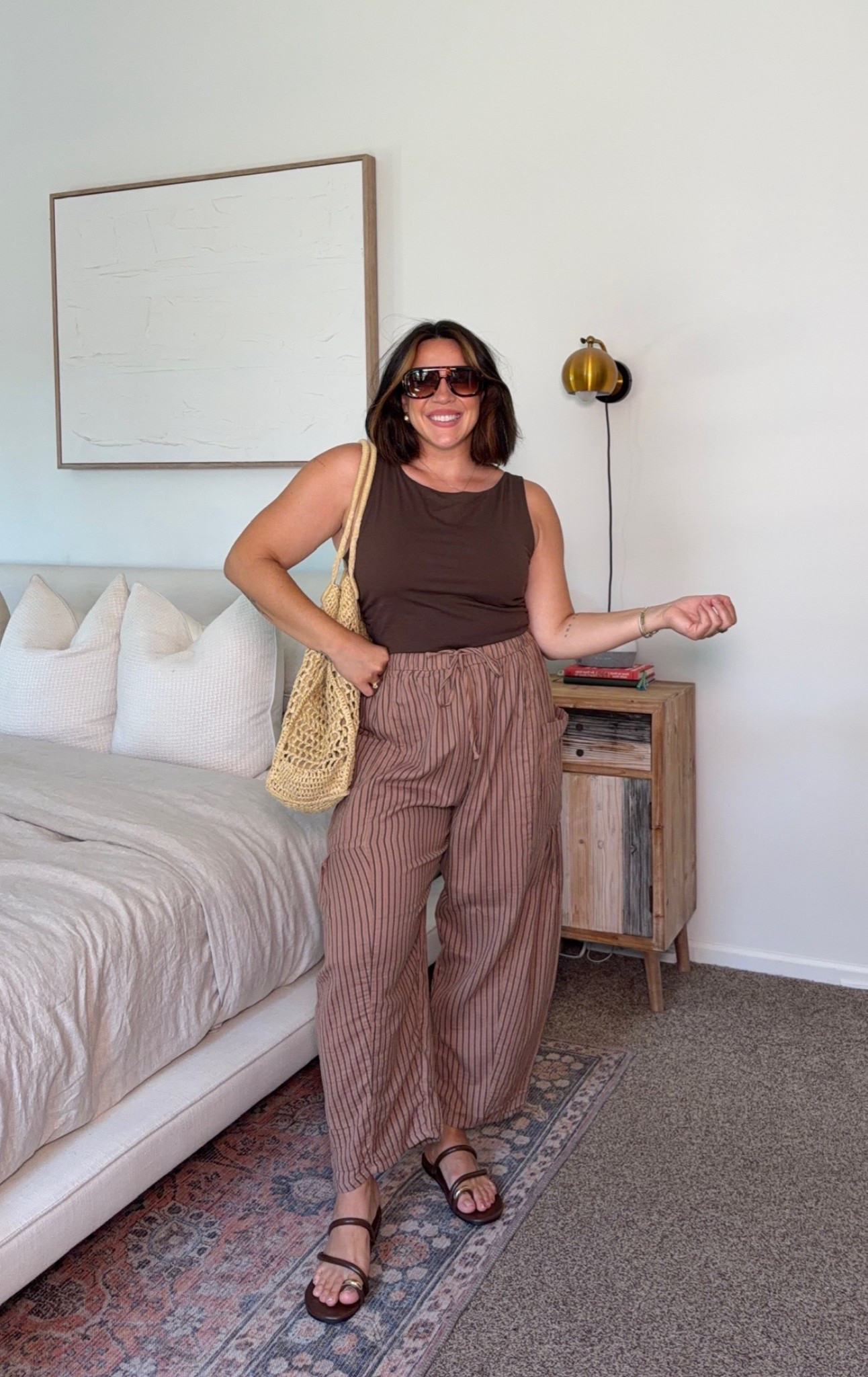 100% cotton Amazon striped pants! Cute casual summer outfit, L bottoms. m top

#LTKootd #LTKSeasonal #LTKMidsize