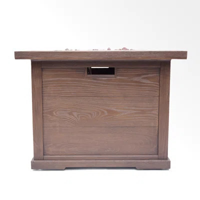 Patio Outdoor 24'' H x 32'' W Square Gas Burning Concrete Fire Pit Wood Pattern - Brown - 40,000 BTU | Wayfair North America