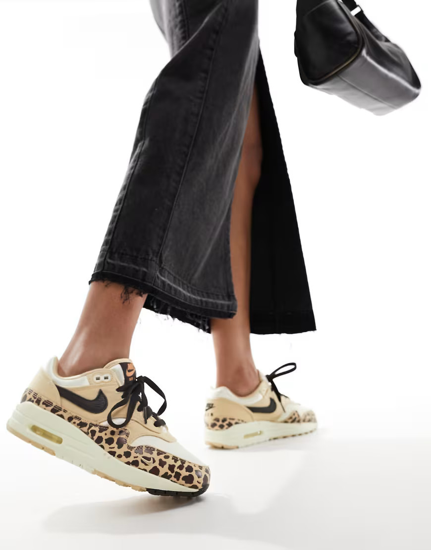 Nike Air Max 1 trainers in leopard print-Neutral | ASOS (Global)