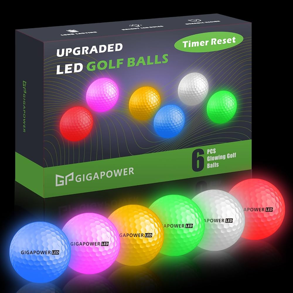 Glow in The Dark Golf Balls, Upgraded Resettable Time Light Up LED Golf Balls for Night Sports, S... | Amazon (US)