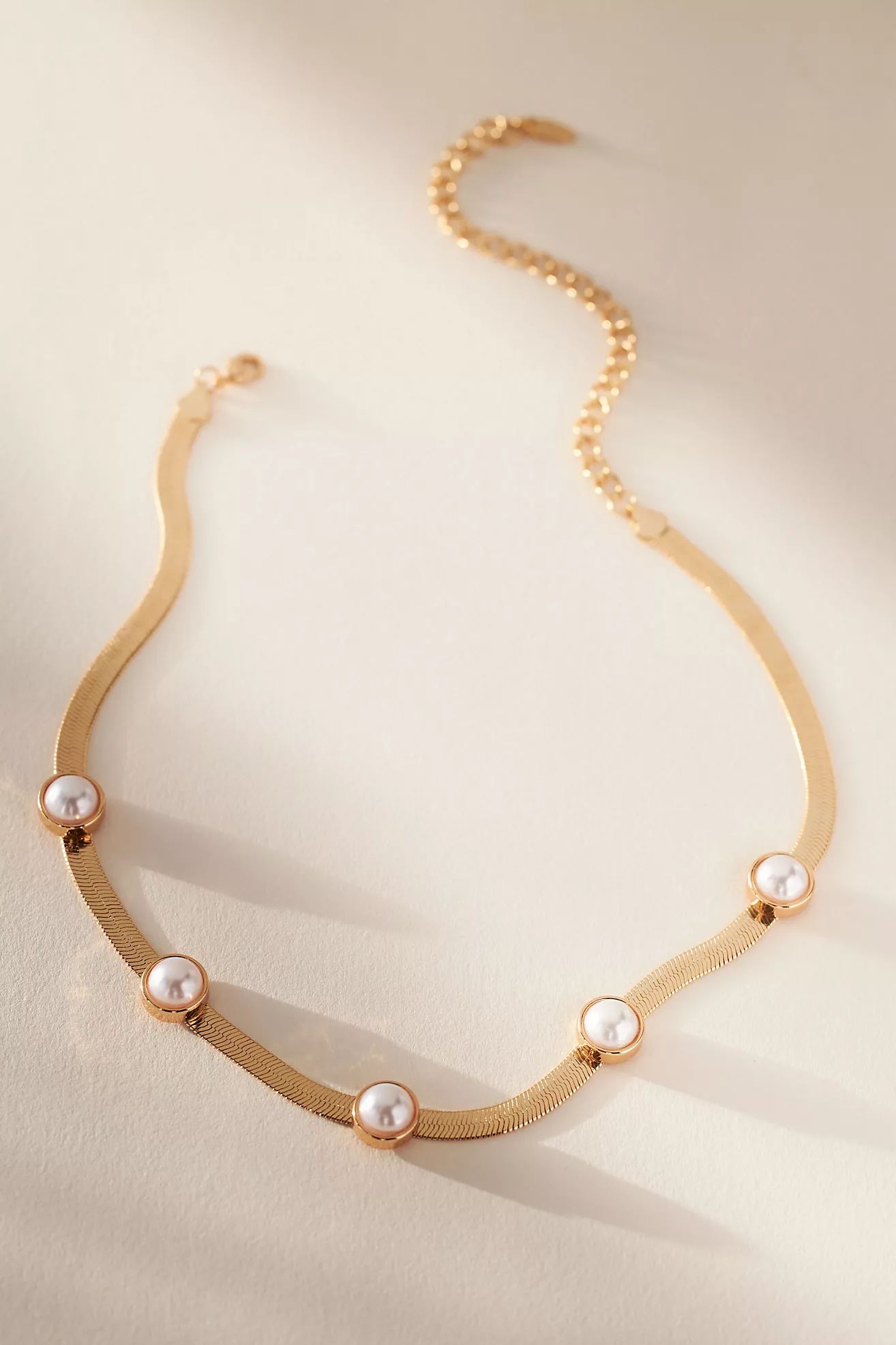 Ettika Pearl Dotted Snake Chain Necklace | Anthropologie (US)