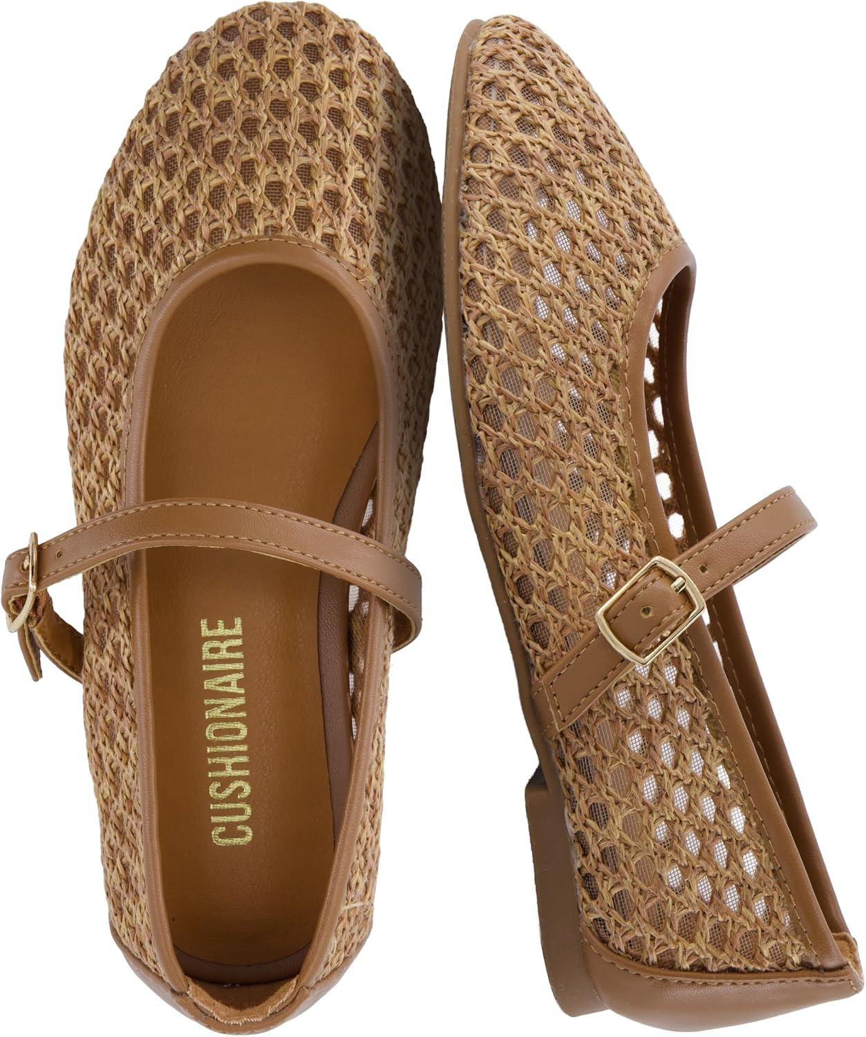 CUSHIONAIRE Darla Kids Mesh Mary Jane Ballet Flats, Girls Shoes with Buckle | Amazon (US)