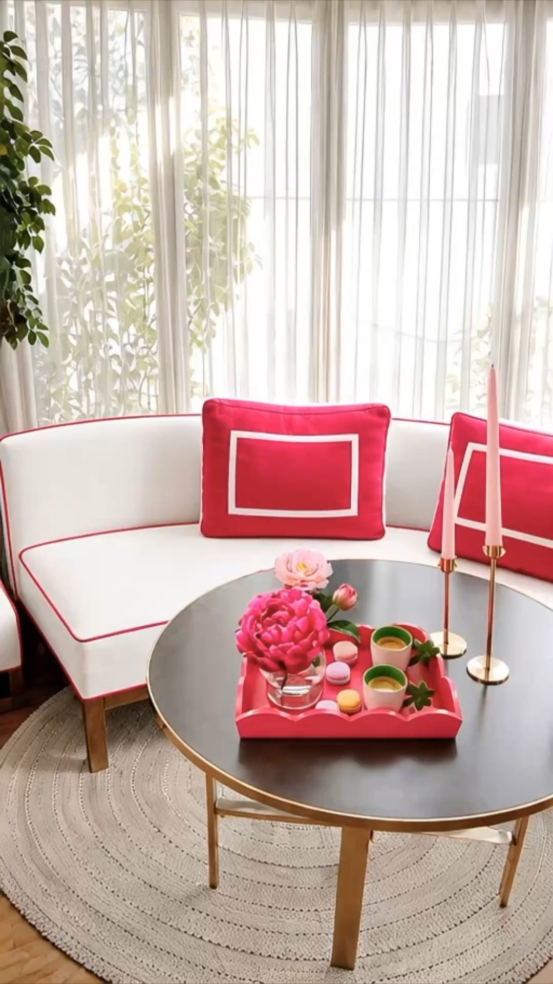 Slow morning coffee moments, a little sweet bite, fresh florals, and a beautifully styled tray just make home feel extra special ☕💕 This watermelon tray is one of those small pieces that instantly makes a coffee table feel more polished, neat, and thoughtfully put together. Paired with a curved sofa, chic settee styling, and a sleek coffee table for that feminine luxe morning mood.

Memorial Day Sale is still going on today ✨ #AddisonRoss #LTKsale #MemorialDaySale #morningcoffee #coffeemoment #coffeecorner #curvedsofa #settee #coffeetabledecor #decortray #pinkdecor #flowerarrangement #candlestickholders #luxuryhome #modernclassic #pinteresthome #chichome #interiorstyling

#LTKHome #LTKdayinmylife #LTKHome #LTKSaleAlert