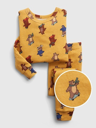 babyGap 100% Organic Cotton Bear Print PJ Set | Gap (US)