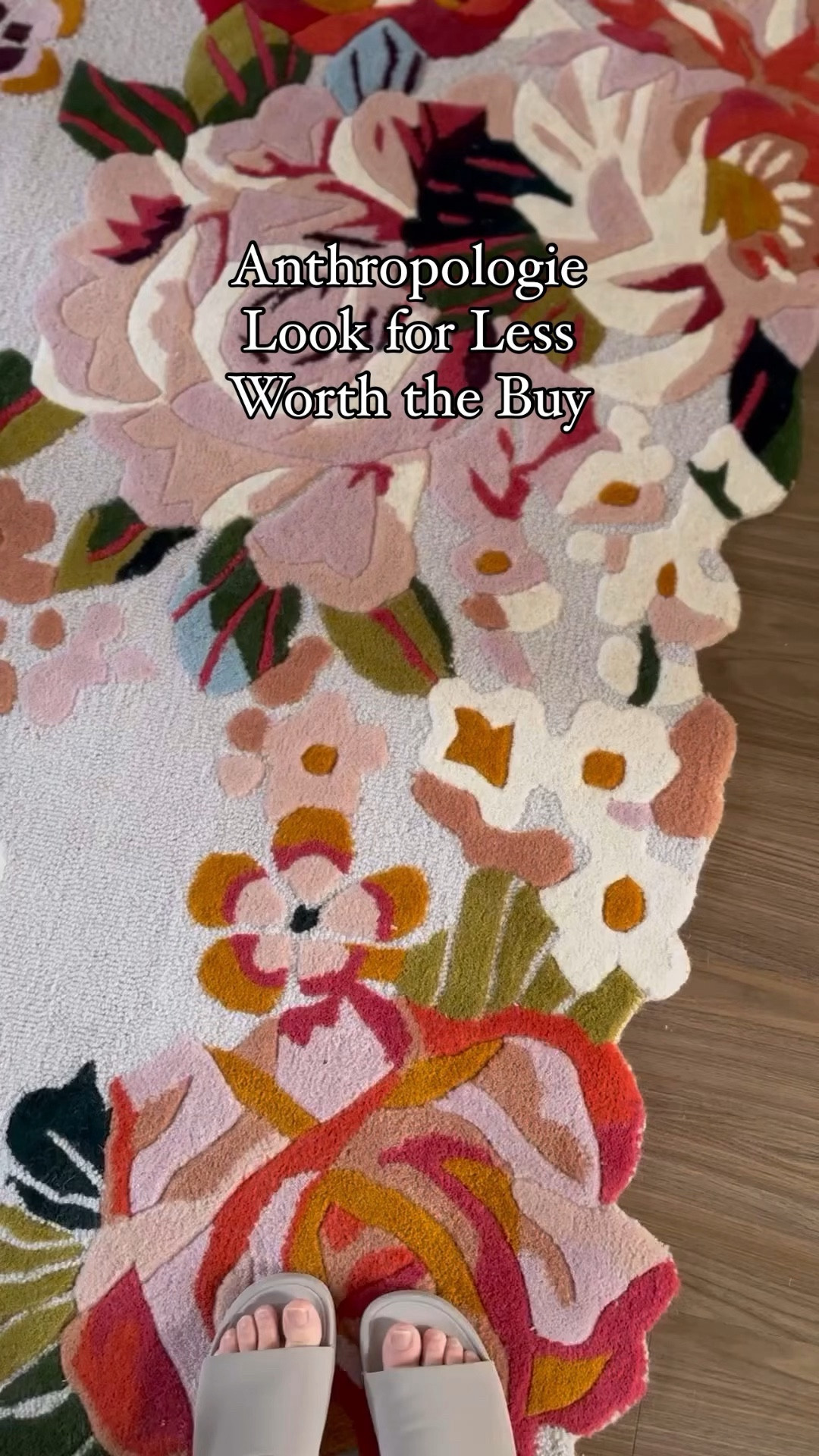 Comparing two lookalike Anthropologie rugs - floral rug - wool rug - designer look for less - high end lookalike- bedroom rug - living room rug- dining room rug

#LTKHome #LTKVideo