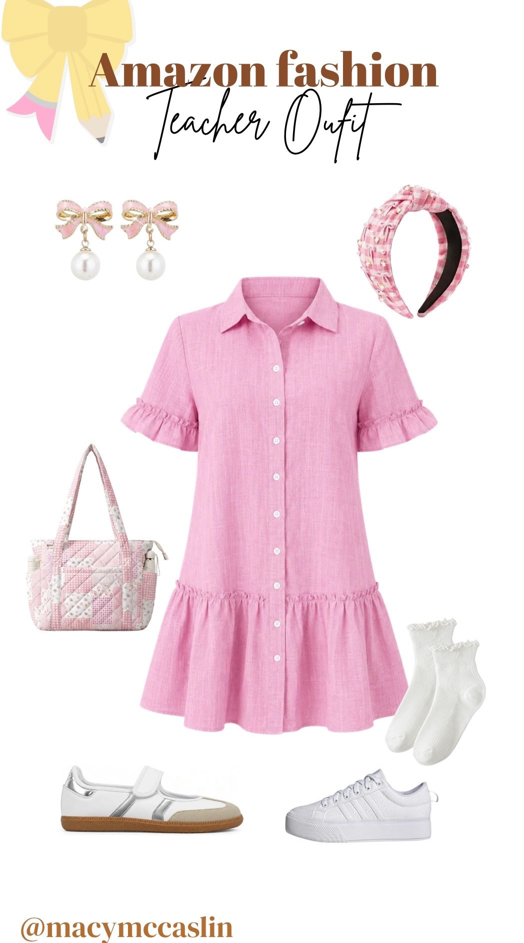 Preppy and comfy teacher outfit for the classroom! 🌸👩‍🏫 Check out my picks for a stylish day. #TeacherStyle #AmazonFinds 

 #LTKootd #LTKSeasonal #LTKSaleAlert