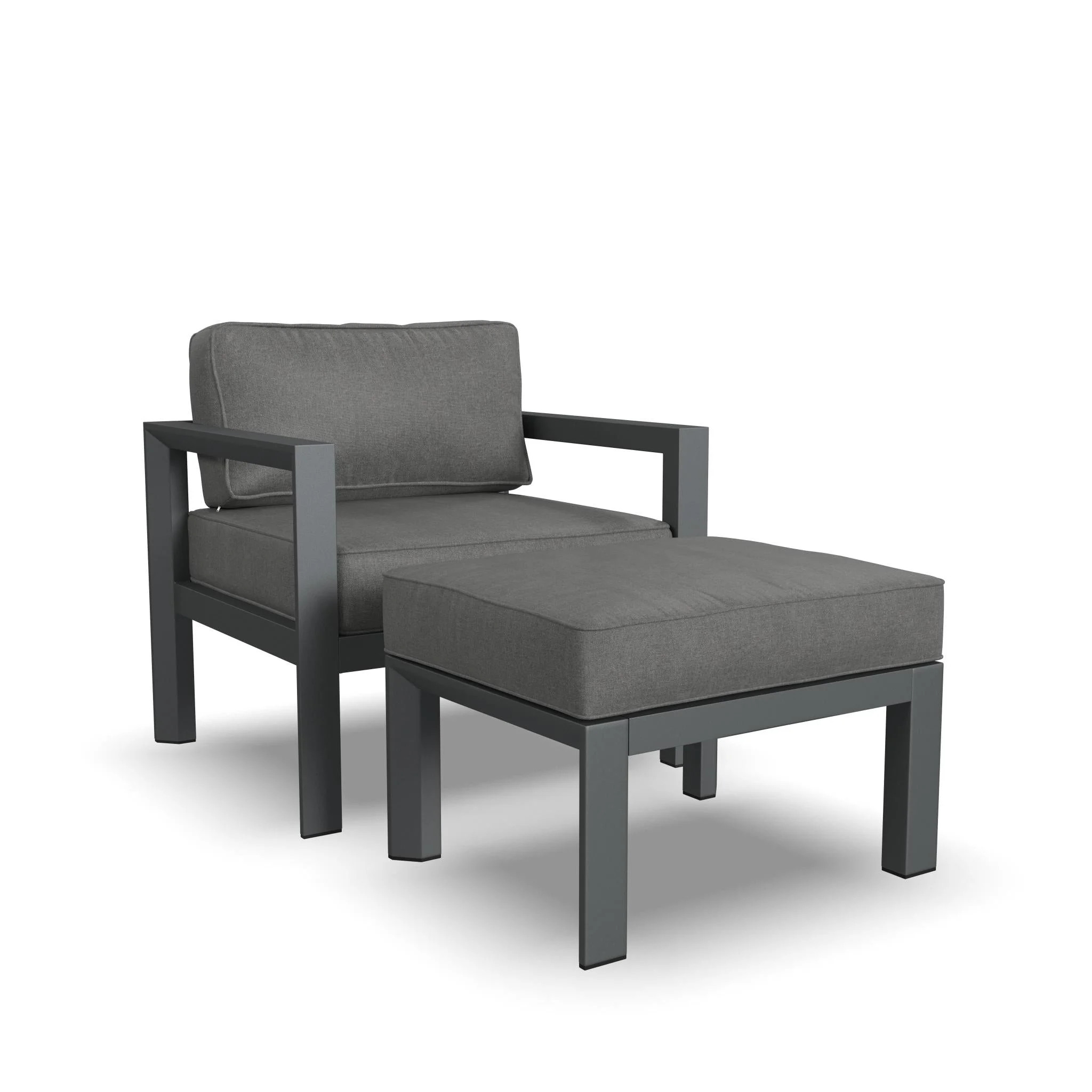 Homestyles Grayton 2-Piece Contemporary Aluminum & Fabric Chair in Gray | Walmart (US)