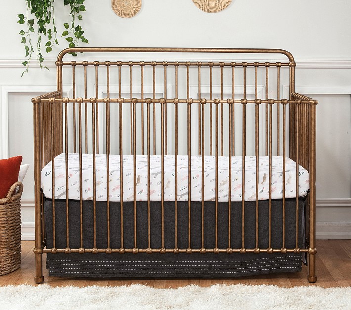 Namesake Winston 4-in-1 Metal Convertible Crib, Vintage Gold | Pottery Barn Kids