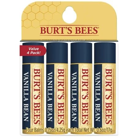 Burt's Bees 100% Natural Moisturizing Lip Balm, Vanilla Bean - 4 Tubes | Walmart (US)