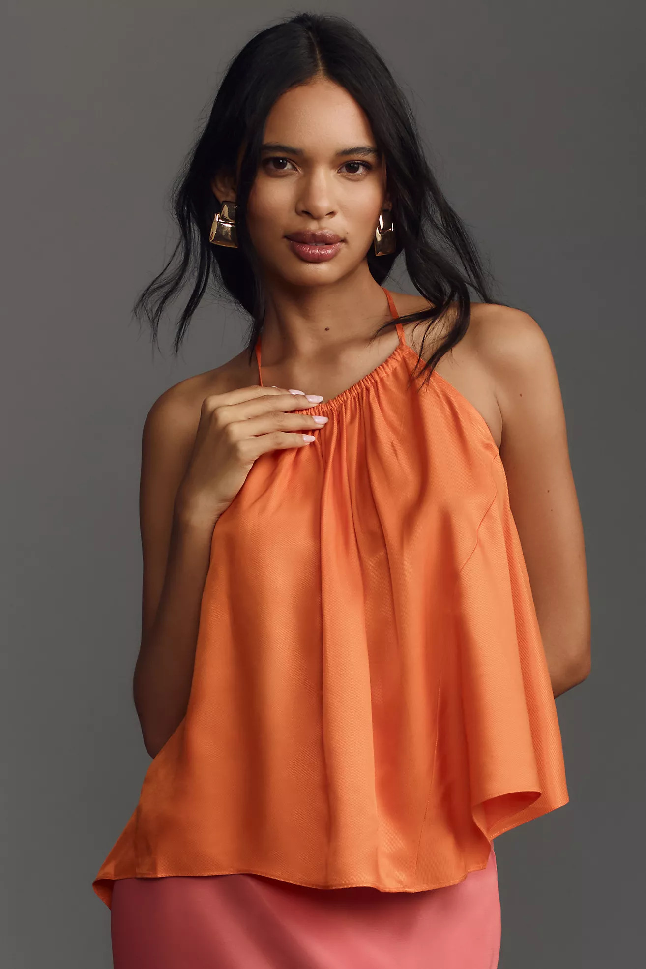 By Anthropologie Asymmetrical Silky Swing Tank | Anthropologie (US)