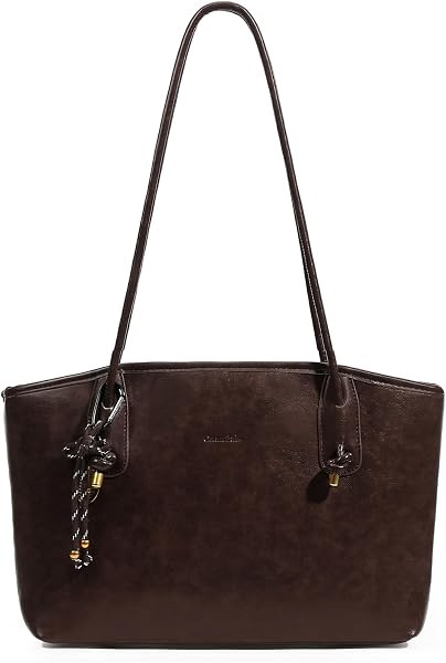Shoulder Bag for Women Brown Purse Retro Fall Handbags with Zipper | Amazon (US)