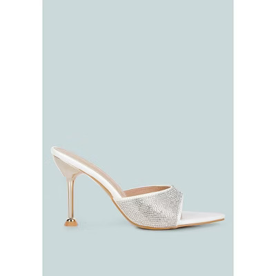 London Rag Womens Sundai Rhinestone Embellished Stiletto Sandals 8 | Target