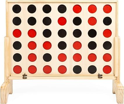 Play Platoon Giant Wooden 4 in a Row Game - Drop Four Connect Board Game Outdoor Game with Coins,... | Amazon (US)