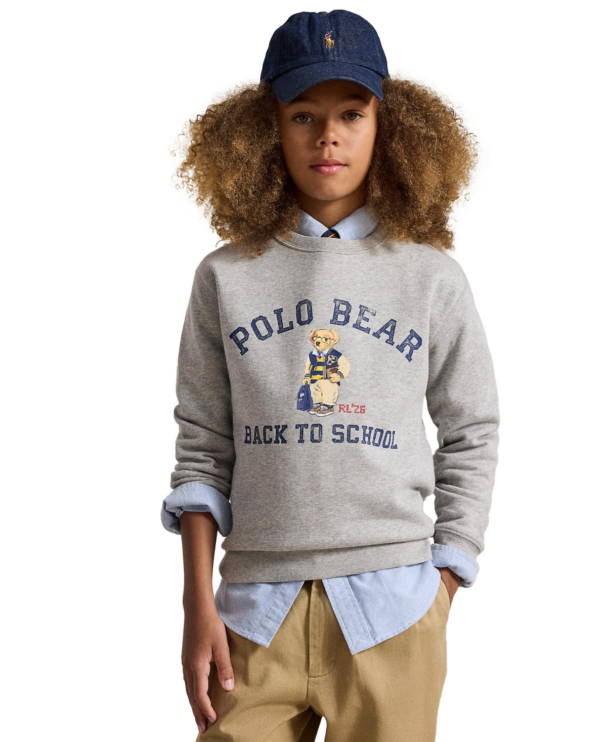 Polo Ralph Lauren Boys' 8-20 Polo Bear Fleece Sweatshirt - Andover Heather | Macy's