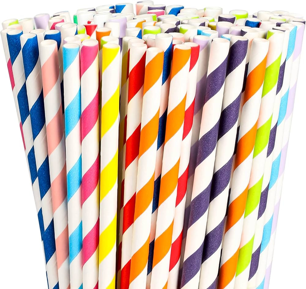 Paper Straws,200 Pcs Paper Drinking Straws For Wedding Party Restaurant Juice, Coffee Cold Drinks... | Amazon (US)