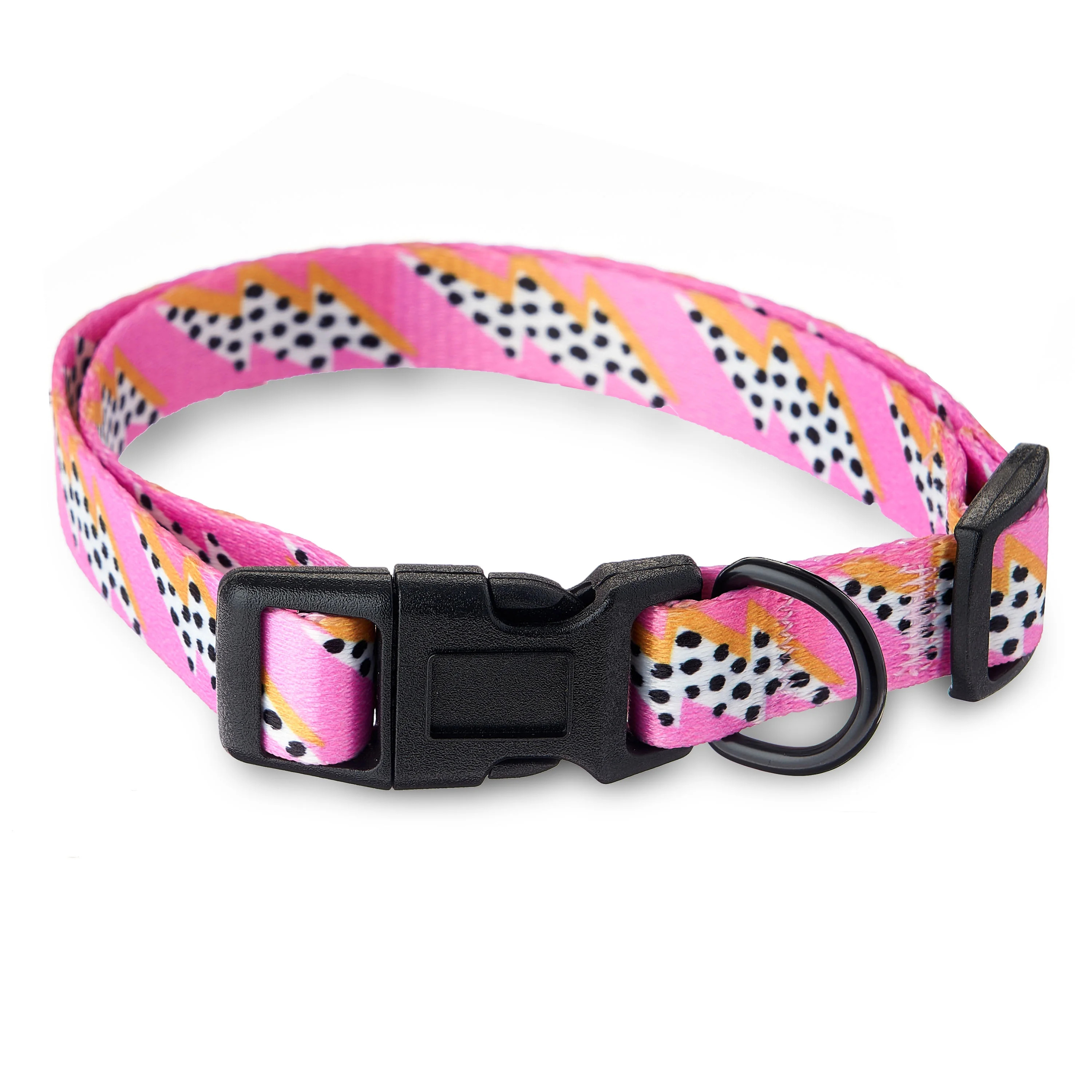 Vibrant Life Lightning Bolt Dog Collar, Pink, M | Walmart (US)