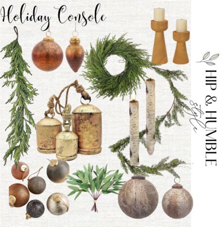 You can create a holiday feel to any console or dresser in your home with greenery, ornaments, candles and touches of gold. 

#LTKhome #LTKHoliday #LTKSeasonal