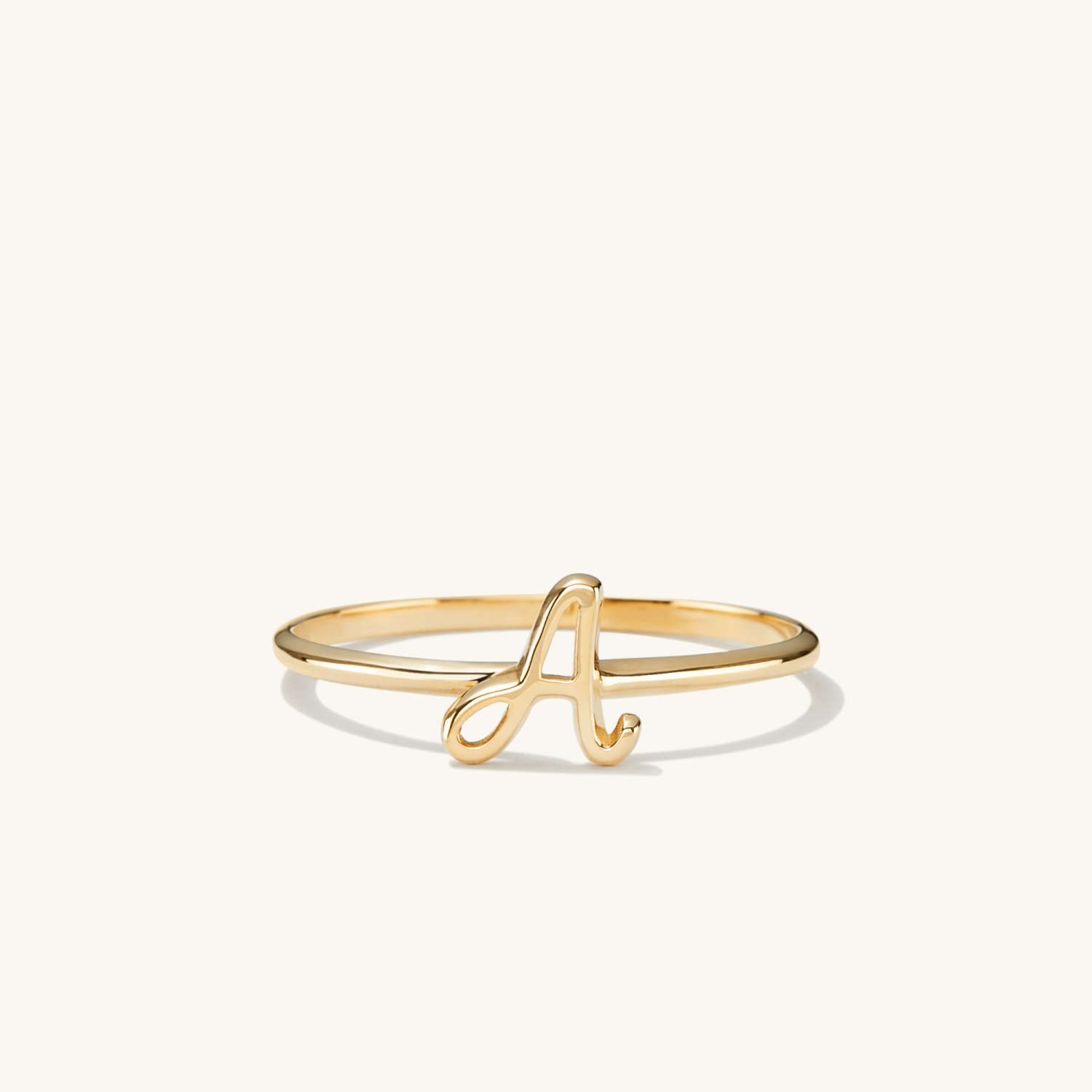 14k Gold Cursive Initial Ring | Mejuri | Mejuri (Global)