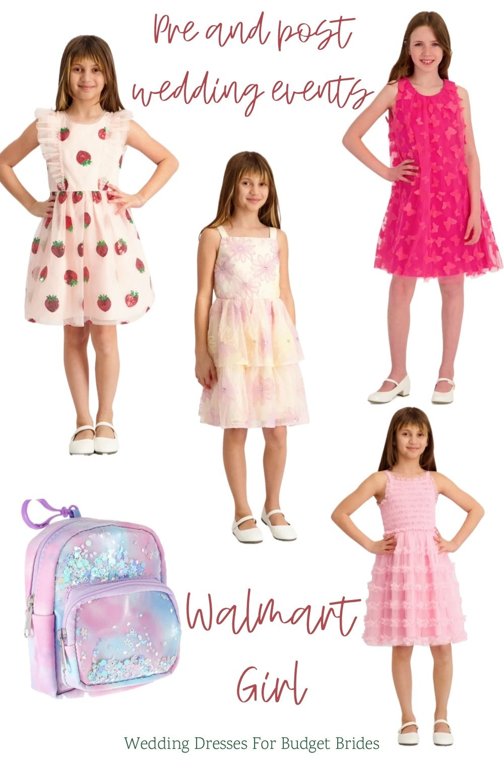 Girls dresses for pre and post wedding events plus the cutest mini backpack for all her flower girl essentials. All @Walmart

#LTKWedding #LTKSeasonal #LTKKids