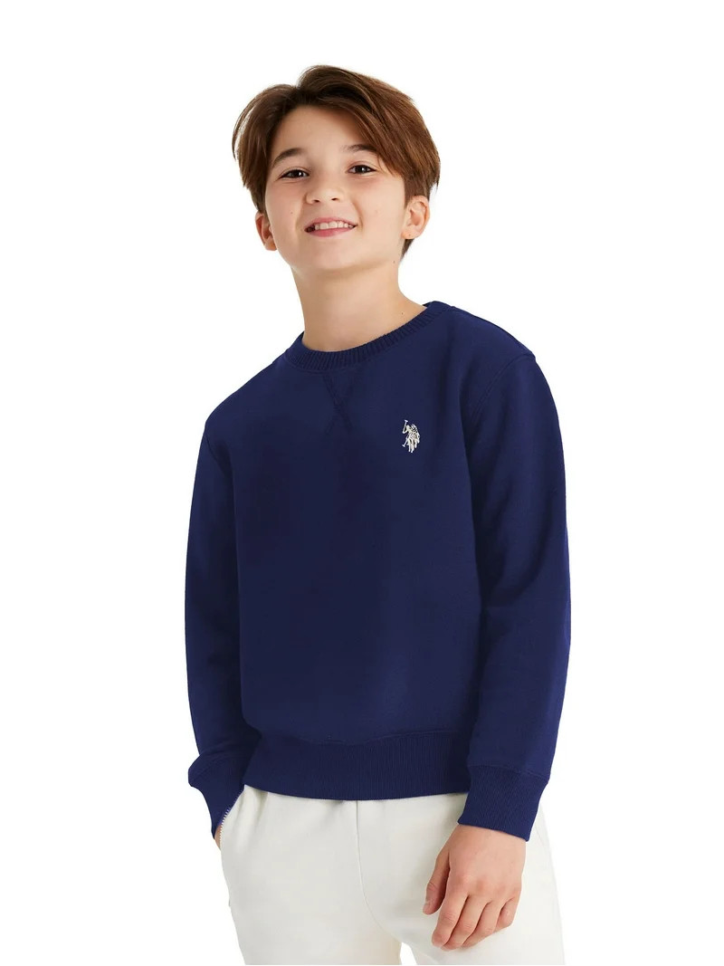 U.S. Polo Assn. Boys Fleece Crew Neck Pullover Sweatshirt, Sizes 4-18 | Walmart (US)