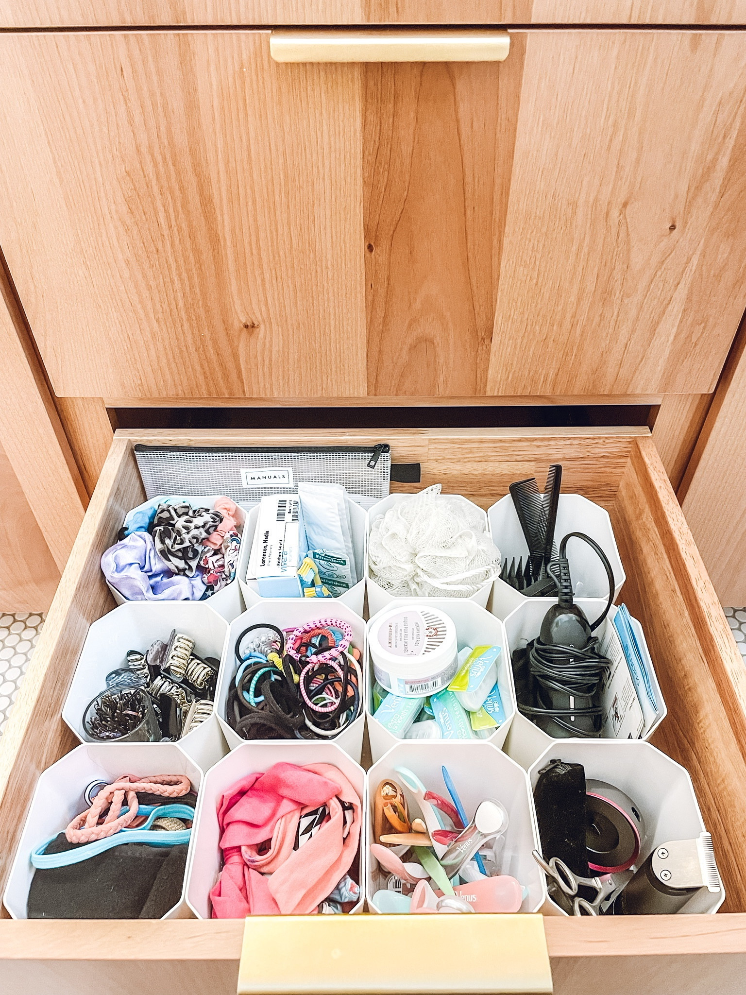 Bathroom drawer organization. Amazon Brother P-Touch label maker. The Container Store Letter-Size Vinyl & Mesh Pouch. SmartStore Tall SmartStore Insert. 

#LTKfamily #LTKkids #LTKhome