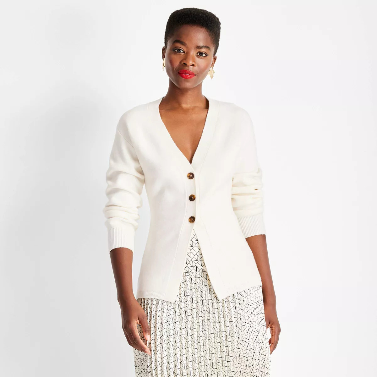 Women's Nipped Waist Cardigan - Future Collective Cream XXS | Target