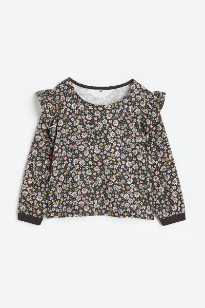 Flounce-trimmed Sweatshirt | H&M (US + CA)