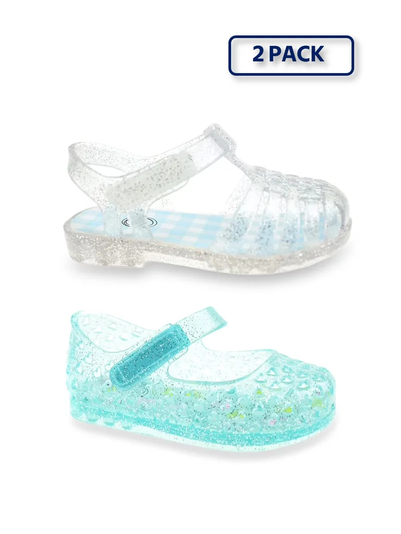 Wonder Nation Baby and Toddler Girls 2 Pack Jelly Sandal | Walmart (US)