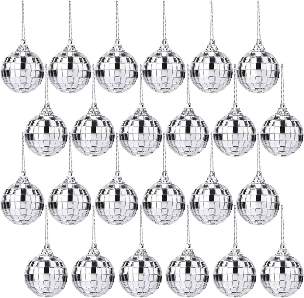 24Christmas Decorations Mini Disco Ball Party Decorations - Mini Christmas Ball Decorations, Disc... | Amazon (US)