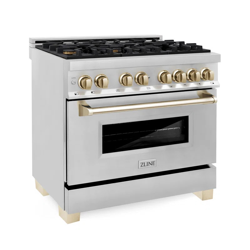 ZLINE Autograph 36" Legacy Dual Fuel Range w/ 6 Burners | Wayfair North America
