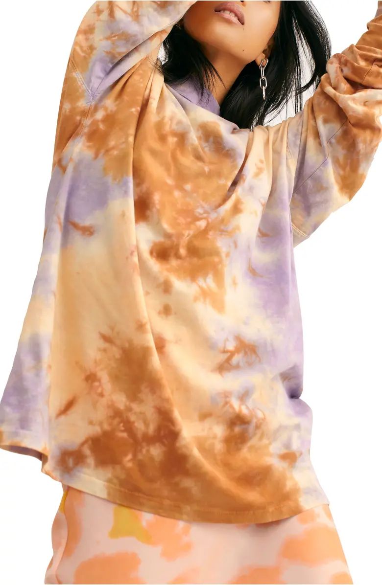 Be Free Tie Dye Oversize Long Sleeve T-Shirt | Nordstrom