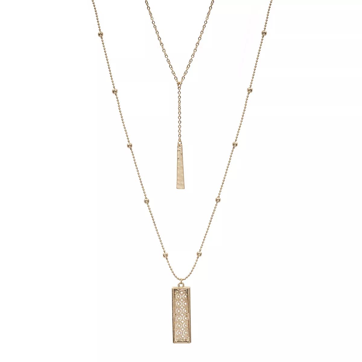 Sonoma Goods For Life® Rectangle Pendant High-Low Necklace | Kohl's