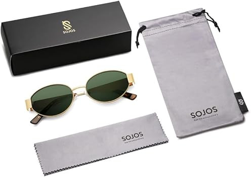 SOJOS Retro Oval Sunglasses for Women Trendy Classic Shades UV400 Protection SJ1256 | Amazon (US)