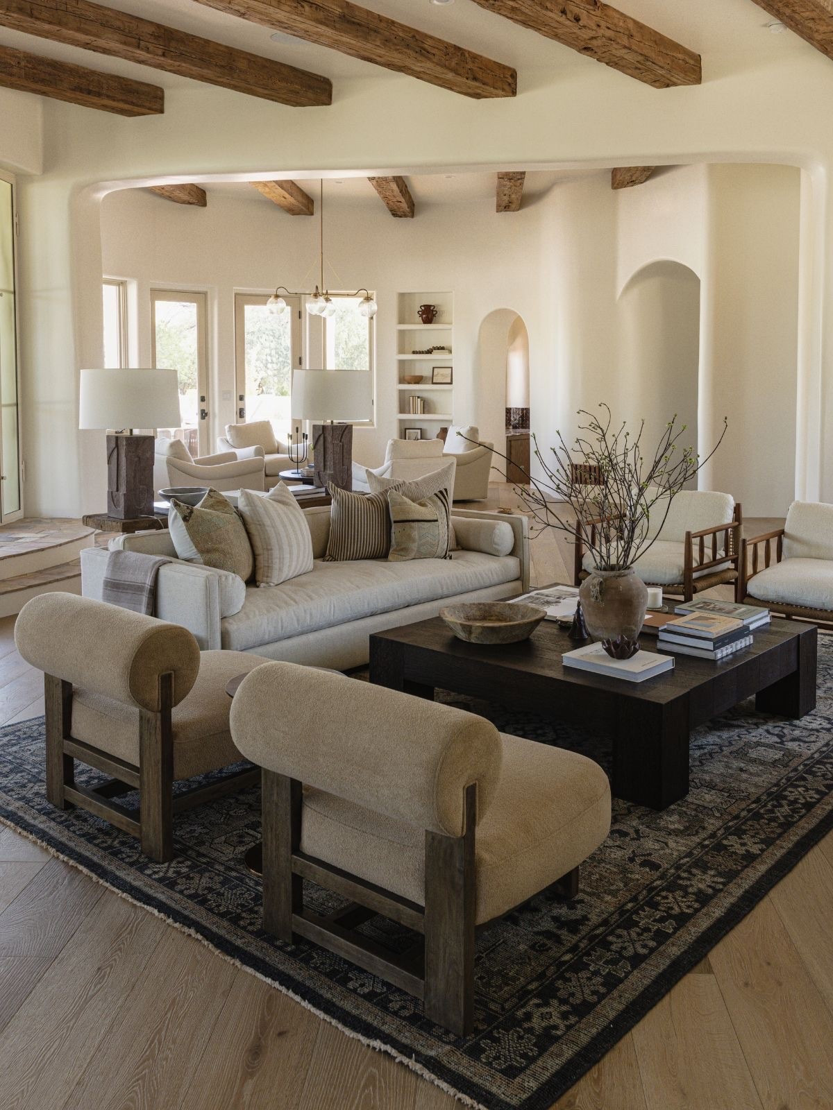 Modern farmhouse cozy living room. Best sofa bench cushion. Wood coffee table square ebony rustic coffee table. Upholstered accent chair. Vintage antique accent chair. Comfortable boucle and wooden chair.  Stripe linen throw pillow. Cotton pillow cover. Embroidered decorative pillow.

#LTKHome #LTKSaleAlert