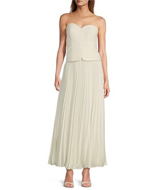 Antonio Melani Billie Crepe Strapless Pleated Maxi Dress | Dillard's | Dillard's