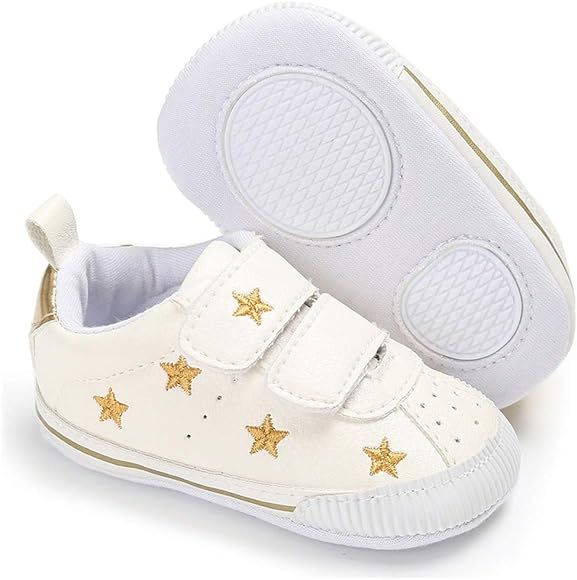 E-FAK Baby Shoes Boys Girls Infant Sneakers Non-Slip Rubber Sole Toddler Crib First Walker Shoes | Amazon (US)